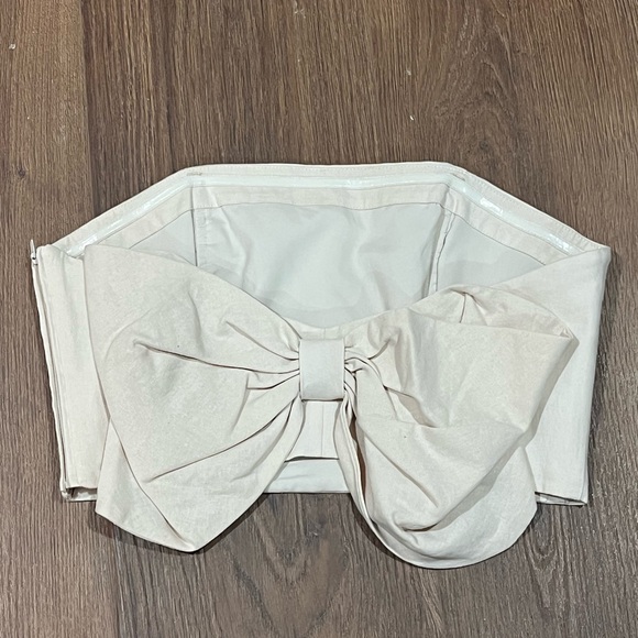 Hutch for Anthropologie strapless top Big Bow in back Womens size 12 Linen blend - Picture 4 of 9